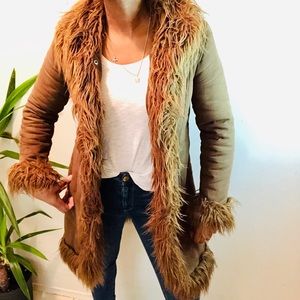 ❗️SOLD❗️Esprit Suede Sherpa Mid Length Jacket